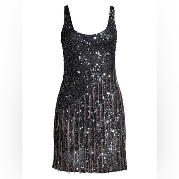 Reena Embellished Fringe Sequined Mini Dress - Picture 4 of 6